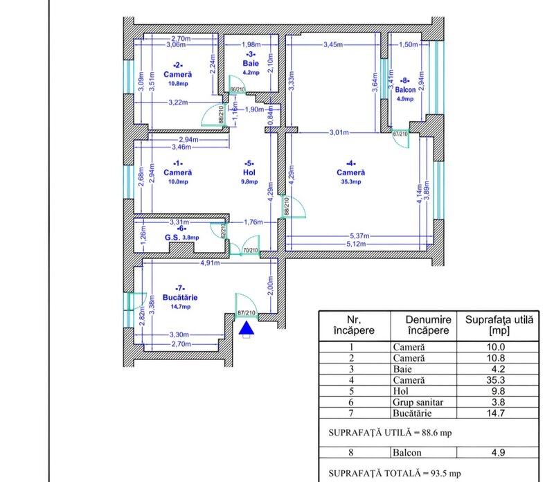 Militari, apartament 4 camere decomandat, 94 mp, Virtutii.